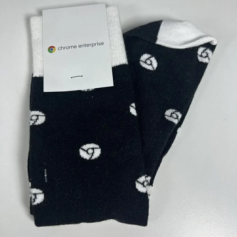 NWT Google Chrome Enterprise Black & White Socks Sock Club
